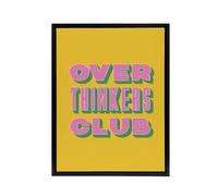 Artery8 Overthinkers Club Mustard Yellow Pink Retro Black Framed Canvas Art | Size: W24" x H32" Artery8 Yellow W24" x H32"