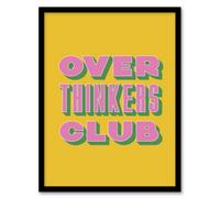 Artery8 Overthinkers Club Mustard Yellow Pink Retro Framed Wall Art Print 12X16"