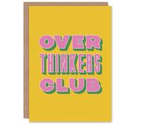 Artery8 Overthinkers Club Mustard Yellow Pink Retro Personalised Card