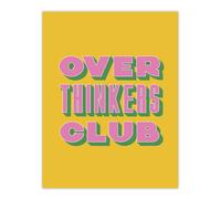 Artery8 Overthinkers Club Mustard Yellow Pink Retro Wall Art Print | Size: W18" x H24" Artery8 Yellow W18" x H24"