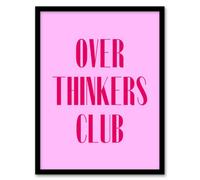 Artery8 Overthinkers Club Simple Modern Pink Framed Wall Art Print 12X16"