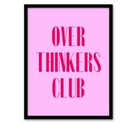Artery8 Overthinkers Club Simple Modern Pink Framed Wall Art Print | Size: A4 Artery8 Pink A4