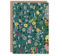 Artery8 Owen Jones Colourful Chinese Botanical Pattern Blank Art Greeting Card
