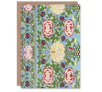 Artery8 Owen Jones Colourful Floral Chinese Motif Pattern Art Greeting Card Artery8 Multicolor