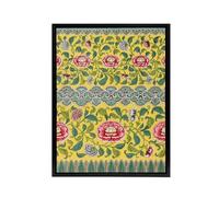 Artery8 Owen Jones Colourful Ornamental Flower Pattern Black Framed Canvas Wall Art Print 12x16