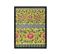 Artery8 Owen Jones Colourful Ornamental Flower Pattern Framed Canvas Art Print in Yellow | Size: W24" x H32" Artery8 Yellow W24" x H32"