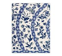 Artery8 Owen Jones Elegant Blue Flower Bird China Pattern Wall Art Print | Size: W18" x H24" Artery8 Blue W18" x H24"
