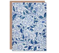 Artery8 Owen Jones Elegant Ornamental Flower Pattern Personalised Art Greeting Card