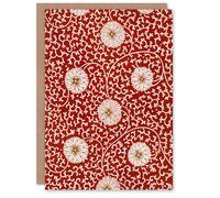 Artery8 Owen Jones Floral Filigree Pattern in Red Art Greeting Card Artery8 Red