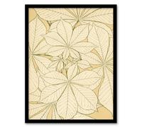 Artery8 Owen Jones Framed Wall Art Leaves From Nature No 1 Vintage Botanical in Beige | Size: A4 Artery8 Beige A4