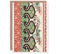 Artery8 Owen Jones Ornamental Floral Motif Pattern Personalised Art Greeting Card