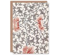 Artery8 Owen Jones Ornamental Flower Filigree Pattern Blank Art Greeting Card