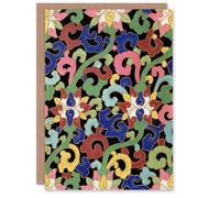 Artery8 Owen Jones Vibrant Botanical Chinese Textile Pattern Blank Art Greeting Card