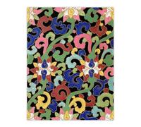 Artery8 Owen Jones Vibrant Botanical Chinese Textile Pattern Wall Art Print | Size: W18" x H24" Artery8 Multicolor W18" x H24"