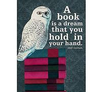 Artery8 Owl Books Dreams Upcycle Style Wallpaper Art Print Canvas Premium Wall Decor Poster Mural