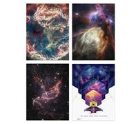 Artery8 Pack of 4 NASA James Webb Space Telescope Images Rho Ophiuchi Cassiopeia A SMC Galaxy Star Formation Unframed 12X16 Inch Wall Art Living Room Prints Set