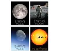 Artery8 Pack of 4 NASA Our Solar System The Sun & Moon Images Lunar Orbiter Apollo 17 Astronaut on Surface Unframed Wall Art Living Room Prints Set Artery8 Multicolor A4