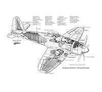 Artery8 Page Hawker Sea Fury Mark X Airplane Cutaway Large Wall Art Poster Print Thick Paper 18X24 Inch