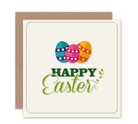 Artery8 Painted Eggs Simple Modern Easter Card Artery8 Multicolor