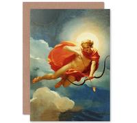 Artery8 Painting Allegory Greek Mengs Helios Midday Personified Greetings Card in Blue Artery8 Blue