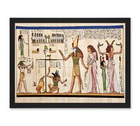 Artery8 Painting Ancient Egyptian Heiroglyphics Horus Thoth Anubis Mural A4 Artwork Framed Wall Art Print in Black Artery8 Black