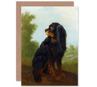 Wee Blue Coo CARD GREETING GIFT PAINTING ANIMAL PORTRAIT OUDRY CAVALIER KING CHARLES SPANIEL