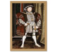 Painting Antique Holbein Junior Henry Tudor VIII King England Artwork Framed Wall Art Print A4 Artery8 Light Oak One Size