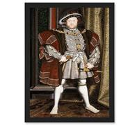 Painting Antique Holbein Junior Henry Tudor VIII King England Artwork Framed Wall Art Print A4 Artery8 Black One Size