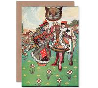 Artery8 Painting Book Alice Wonderland Carroll King Queen Hearts Greetings Card Artery8 Multicolor