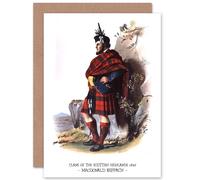Artery8 Painting Book Clans Scottish 1845 Macdonald Keppach Greetings Card Artery8 Multicolor
