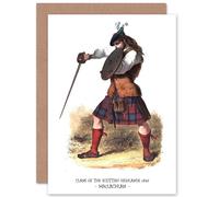 Artery8 Painting Book Clans Scottish 1845 Maclachlan Colour Greetings Card Artery8 Multicolor