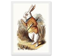 Wee Blue Coo Painting Carrol Alice Wonderland Tenniel White Rabbit Artwork Framed Wall Art Print A4