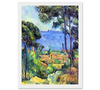 Artery8 Painting Cezanne Landscape View of L'Estaque and Chateaux d'If Artwork Framed Wall Art Print A4