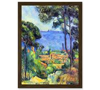 Artery8 Painting Cezanne Landscape View of L'Estaque and Chateaux d'If Artwork Framed Wall Art Print A4
