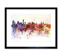 Artery8 Painting Cityscape Liverpool Skyline Paint Splash Framed Art Print | Size: W12" x H16" Artery8 Multicolor W12" x H16"