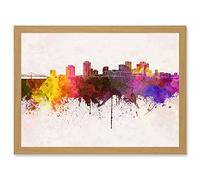 Artery8 Painting Cityscape New Orleans Skyline Paint Splash Artwork Framed Wall Art Print A4