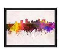 Artery8 Painting Cityscape New Orleans Skyline Paint Splash Artwork Framed Wall Art Print A4