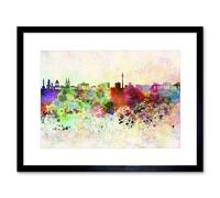 Artery8 Painting Cityscape Paint Splash Skyline Berlin 12x16" Framed Art Print | Size: W12" x H16" Artery8 Multicolor W12" x H16"