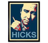 Artery8 Painting Comedy Hero William Melvin Bill Hicks 12x16" Framed Art Print in Blue | Size: W12" x H16" Artery8 Blue W12" x H16"