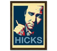 Artery8 Painting Comedy Hero William Melvin Bill Hicks Hope Style Artwork Framed Wall Art Print A4 in Brown Artery8 Brown