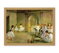 Painting Degas Hall Opera Ballet Rue Peletier Dancers Artwork Framed Wall Art Print A4 Artery8 Light Oak One Size
