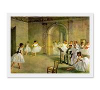 Painting Degas Hall Opera Ballet Rue Peletier Dancers Artwork Framed Wall Art Print A4 Artery8 White One Size