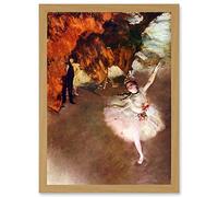 Artery8 Painting Degas Prima Ballerina Ballet Dancer Old Master Artwork Framed Wall Art Print A4