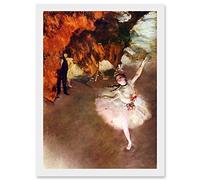 Artery8 Painting Degas Prima Ballerina Ballet Dancer Old Master Artwork Framed Wall Art Print A4