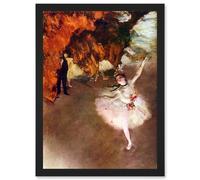 Artery8 Painting Degas Prima Ballerina Ballet Dancer Old Master Artwork Framed Wall Art Print A4 in Black Artery8 Black