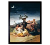 Artery8 Painting Fantasy Landscape Goya Witches Sabbath 12X16" Framed Wall Art Print