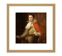 Artery8 Painting Flaugier Giuseppe Bonaparte King Jose I Of Spain 8X8 Inch Square Wooden Framed Wall Art Print Picture with Mount in Light Oak Artery8 Light Oak