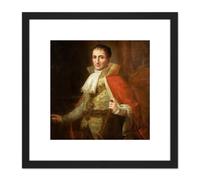 Artery8 Painting Flaugier Giuseppe Bonaparte King Jose I Of Spain 8X8 Inch Square Wooden Framed Wall Art Print Picture with Mount in Black Artery8 Black