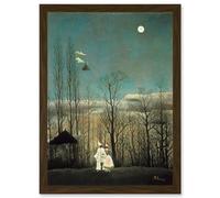 Painting Henri Rousseau A Carnival Evening Artwork Framed Wall Art Print A4 Artery8 Brown One Size