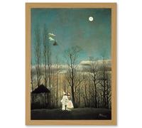 Painting Henri Rousseau A Carnival Evening Artwork Framed Wall Art Print A4 Artery8 Light Oak One Size